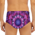 Purple Mandala Flower Print Men's Triangle Swim Briefs