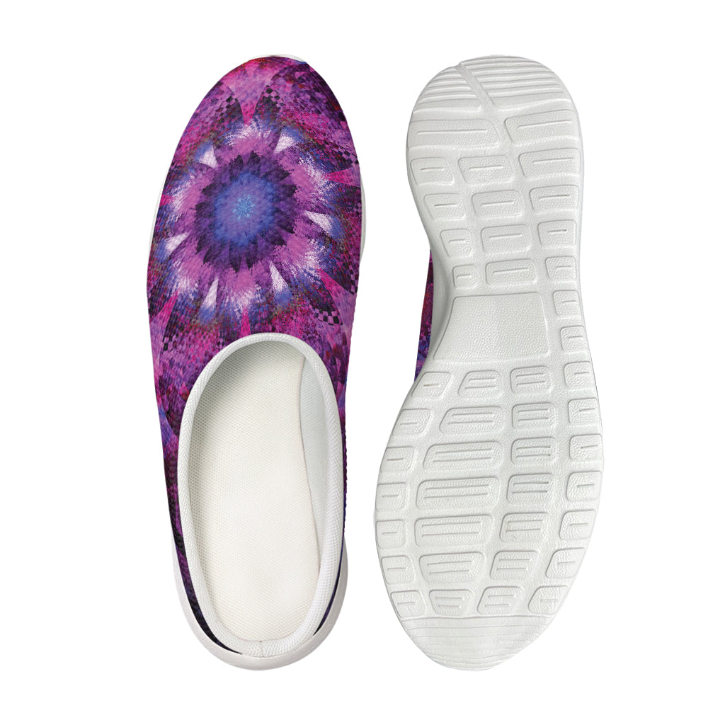 Purple Mandala Flower Print Mesh Casual Shoes