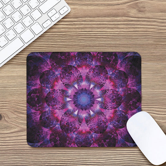 Purple Mandala Flower Print Mouse Pad