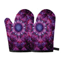 Purple Mandala Flower Print Oven Mitts