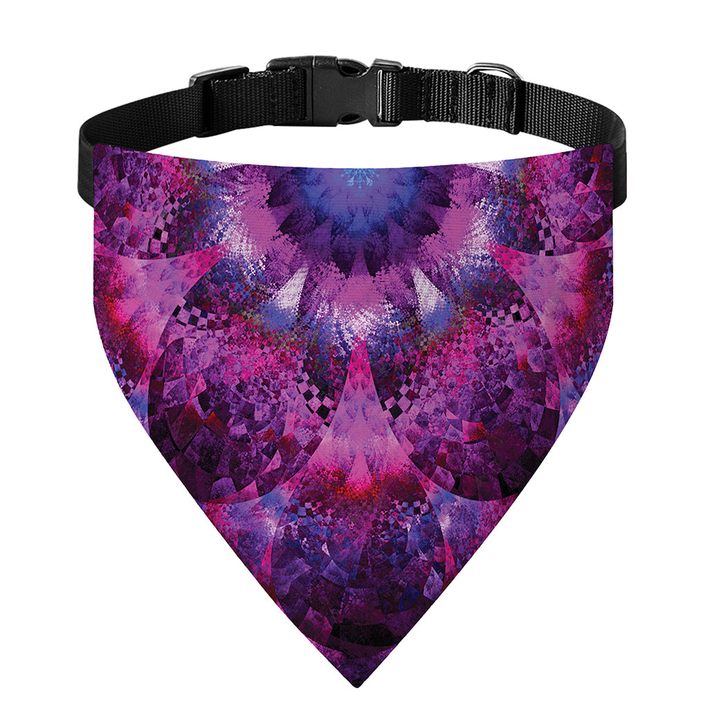 Purple Mandala Flower Print Over The Collar Dog Bandana