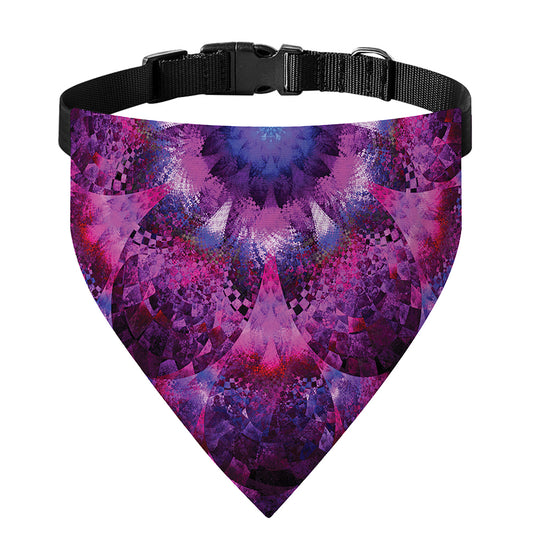 Purple Mandala Flower Print Over The Collar Dog Bandana