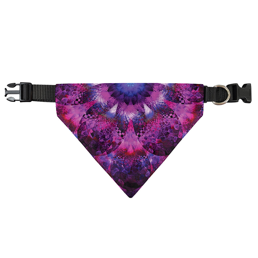 Purple Mandala Flower Print Over The Collar Dog Bandana