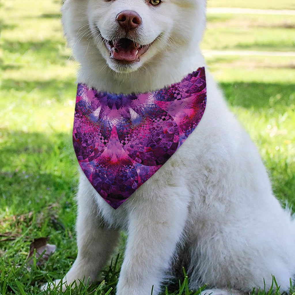 Purple Mandala Flower Print Over The Collar Dog Bandana
