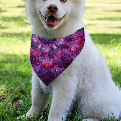 Purple Mandala Flower Print Over The Collar Dog Bandana