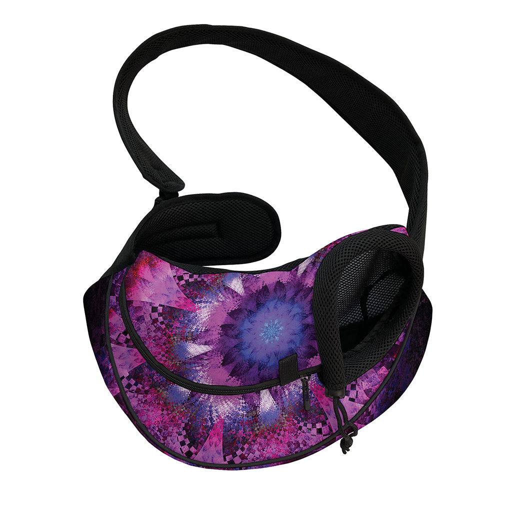 Purple Mandala Flower Print Pet Sling Carrier