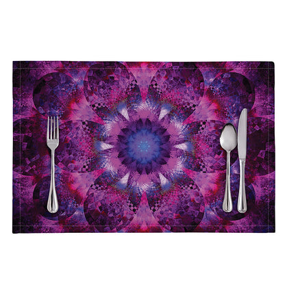 Purple Mandala Flower Print Placemat