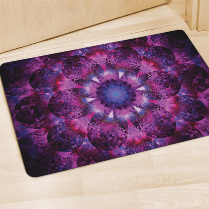 Purple Mandala Flower Print Polyester Doormat