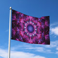 Purple Mandala Flower Print Polyester Flag