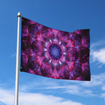 Purple Mandala Flower Print Polyester Flag