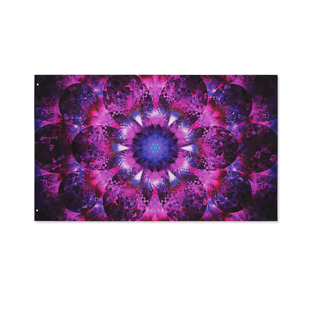 Purple Mandala Flower Print Polyester Flag