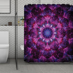Purple Mandala Flower Print Polyester Shower Curtain