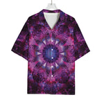 Purple Mandala Flower Print Rayon Hawaiian Shirt