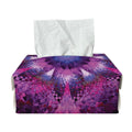 Purple Mandala Flower Print Rectangle Tissue Box Cover