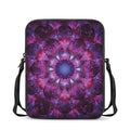 Purple Mandala Flower Print Rectangular Crossbody Bag