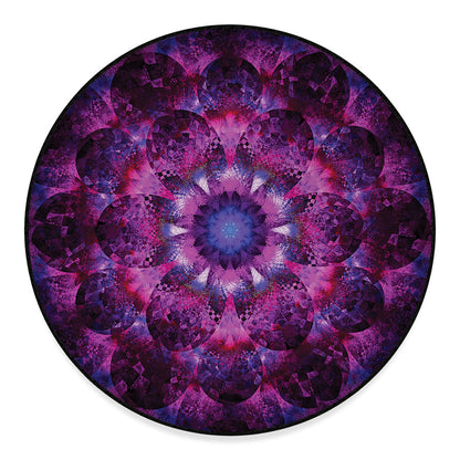 Purple Mandala Flower Print Round Floor Mat