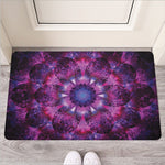 Purple Mandala Flower Print Rubber Doormat