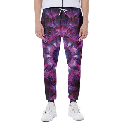 Purple Mandala Flower Print Scuba Joggers