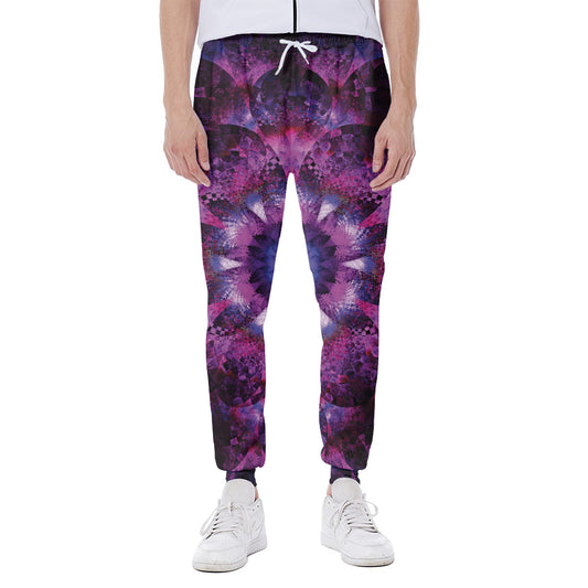 Purple Mandala Flower Print Scuba Joggers