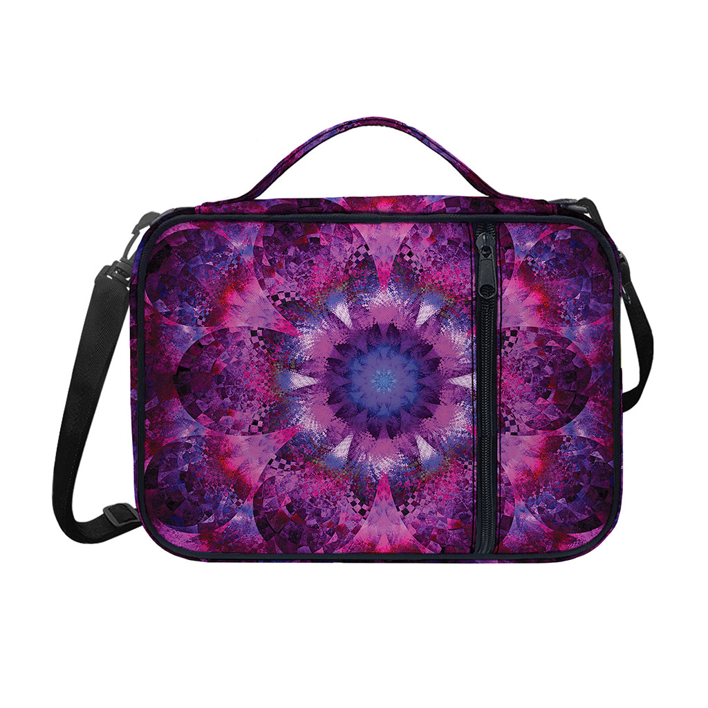 Purple Mandala Flower Print Shoulder Strap Bible Bag