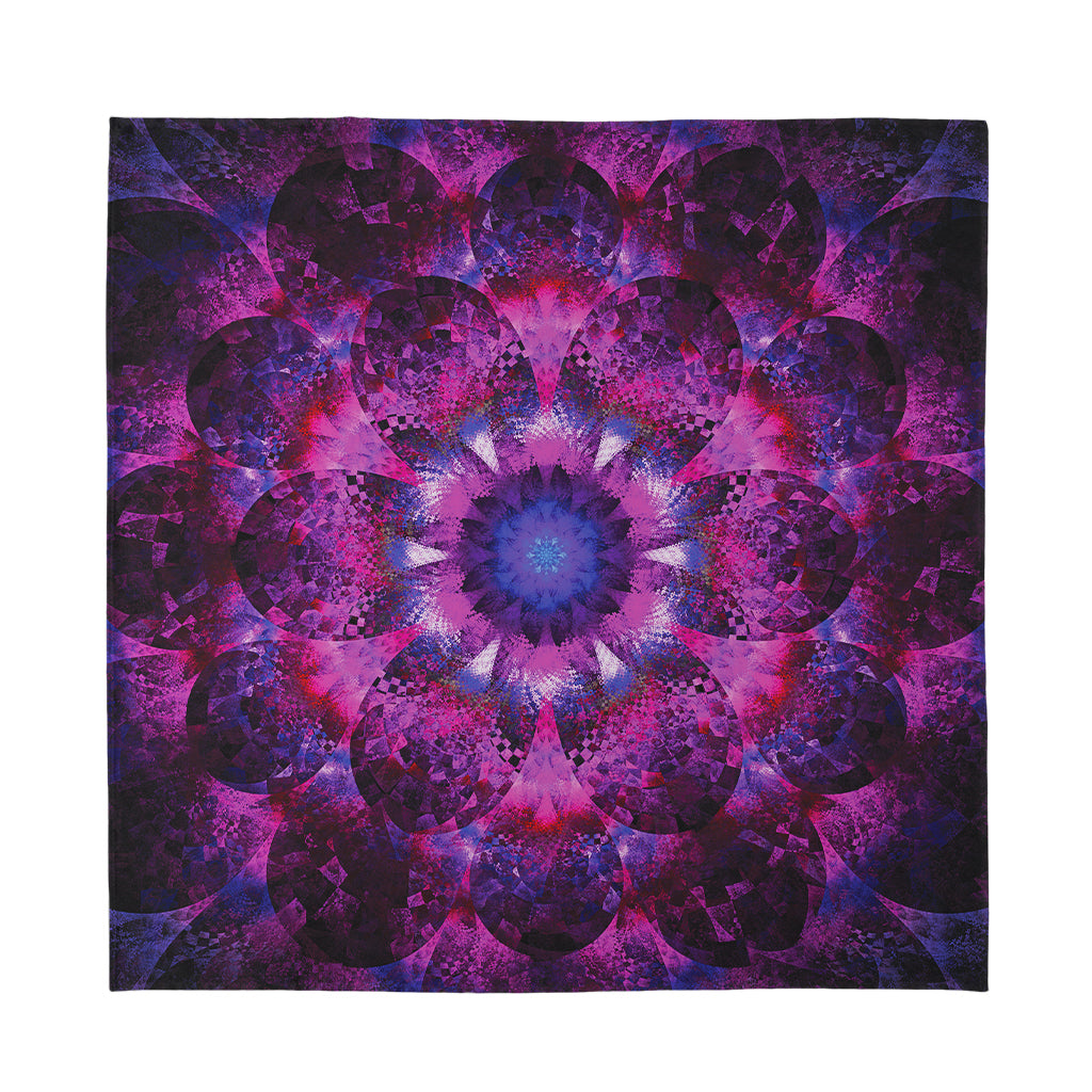 Purple Mandala Flower Print Silk Bandana