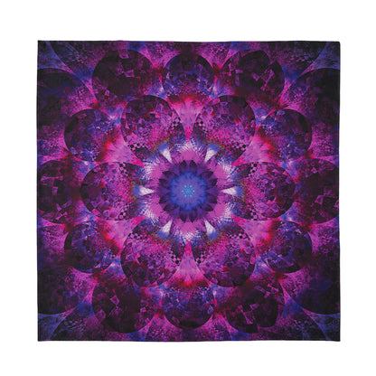Purple Mandala Flower Print Silk Bandana