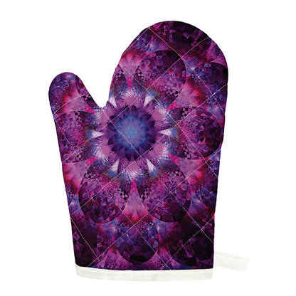 Purple Mandala Flower Print Single Oven Mitt