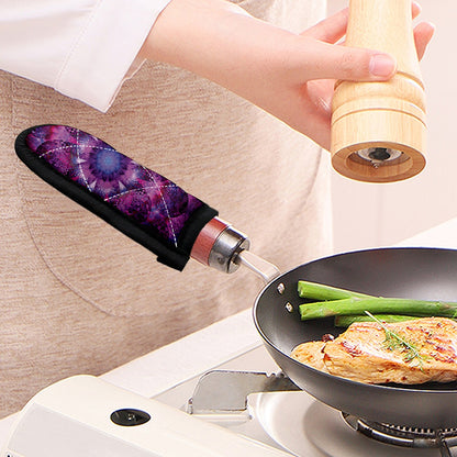 Purple Mandala Flower Print Skillet Handle Cover