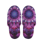 Purple Mandala Flower Print Slippers