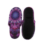 Purple Mandala Flower Print Slippers