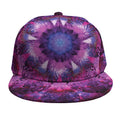 Purple Mandala Flower Print Snapback Cap