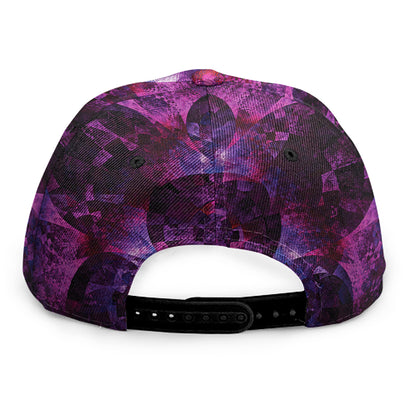 Purple Mandala Flower Print Snapback Cap