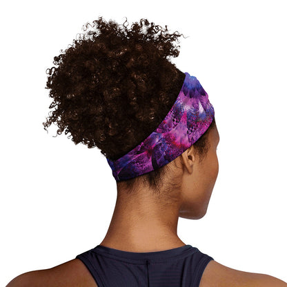 Purple Mandala Flower Print Sports Headband