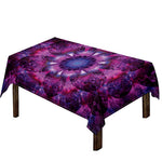 Purple Mandala Flower Print Tablecloth