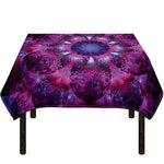 Purple Mandala Flower Print Tablecloth