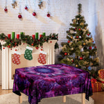 Purple Mandala Flower Print Tablecloth