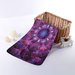 Purple Mandala Flower Print Towel
