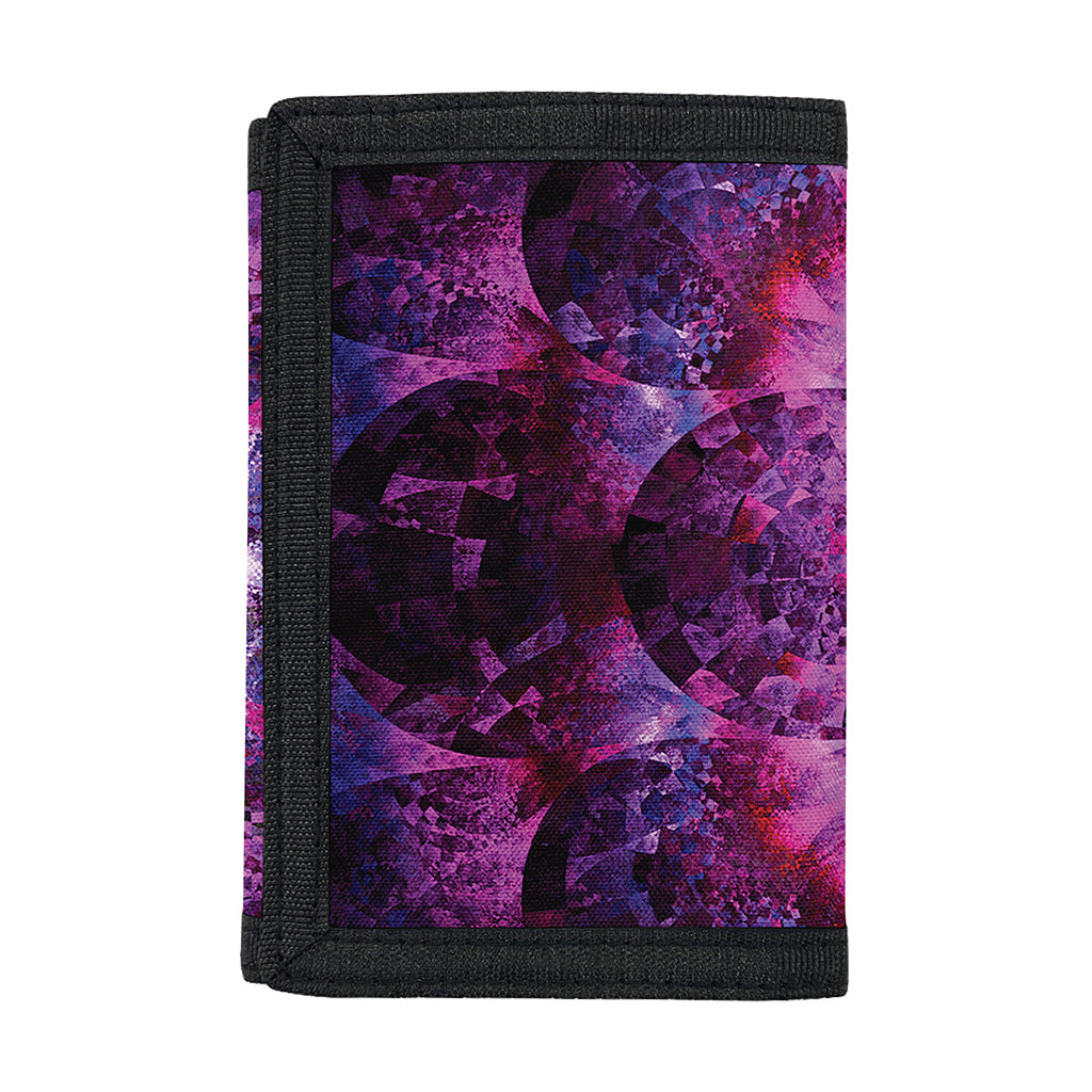 Purple Mandala Flower Print Trifold Wallet