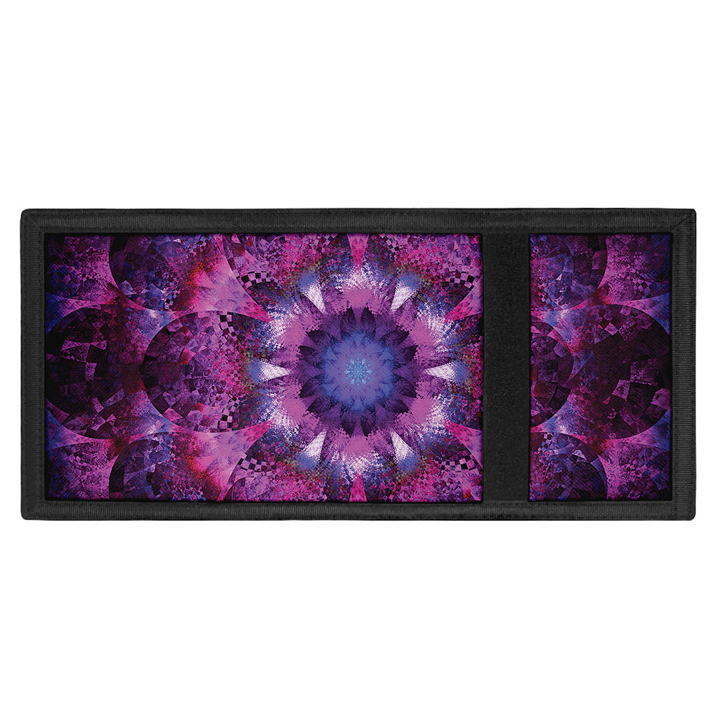 Purple Mandala Flower Print Trifold Wallet