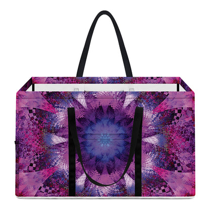 Purple Mandala Flower Print Utility Tote Bag
