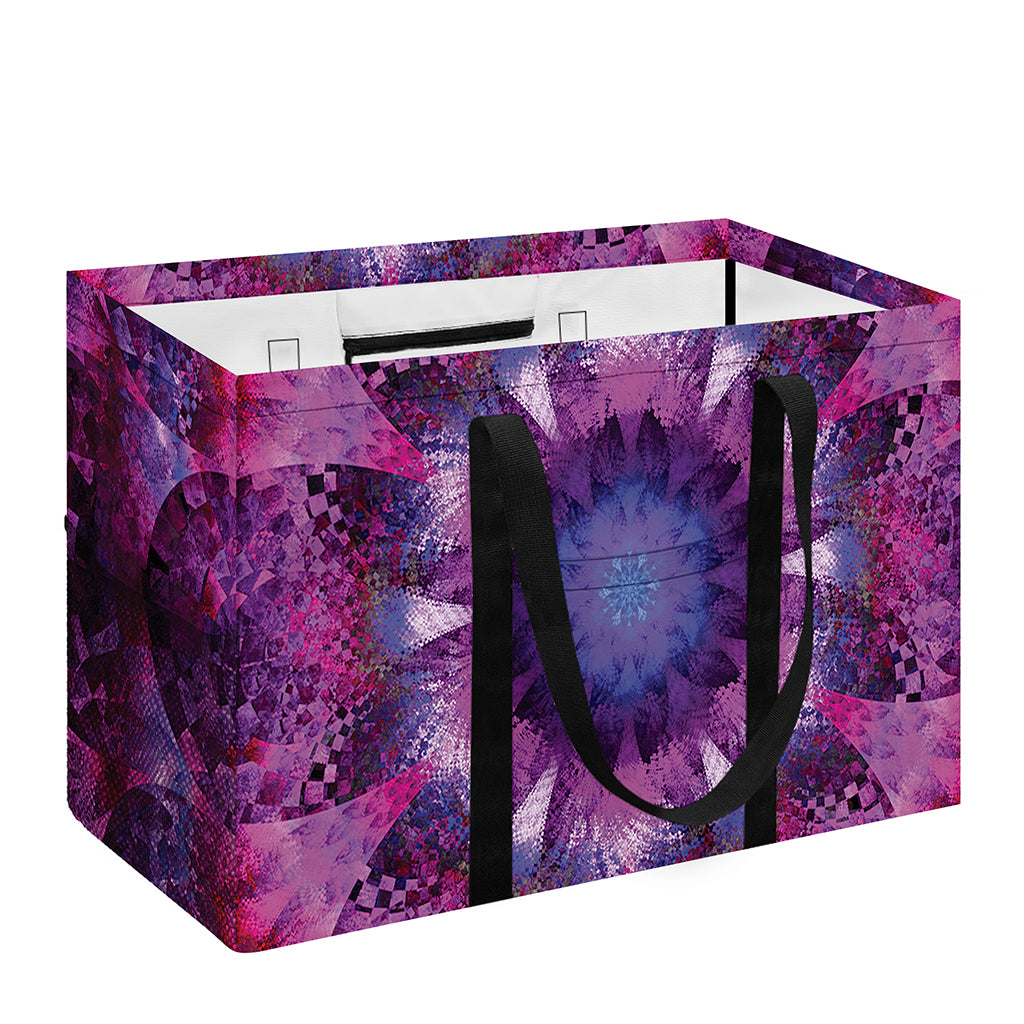 Purple Mandala Flower Print Utility Tote Bag