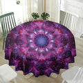 Purple Mandala Flower Print Waterproof Round Tablecloth