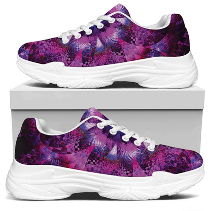 Purple Mandala Flower Print White Chunky Shoes