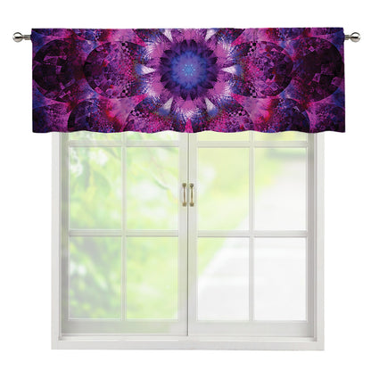 Purple Mandala Flower Print Window Valance