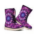 Purple Mandala Flower Print Winter Boots