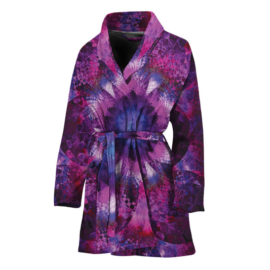 Purple Mandala Flower Print Women's Bathrobe