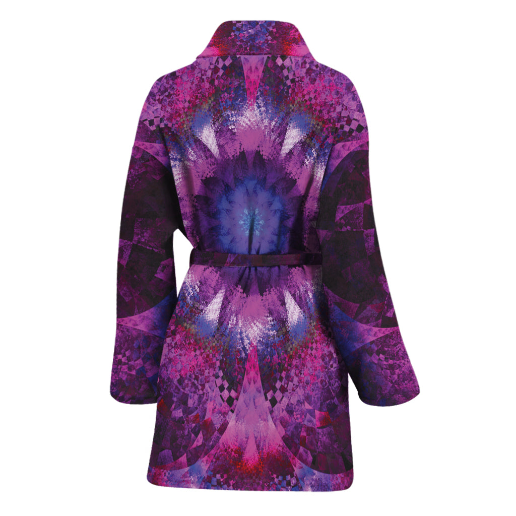 Purple Mandala Flower Print Women's Bathrobe