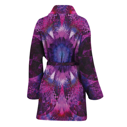 Purple Mandala Flower Print Women's Bathrobe