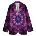 Purple Mandala Flower Print Women's Blazer