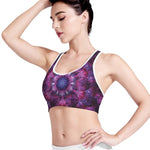 Purple Mandala Flower Print Women's Sports Bra